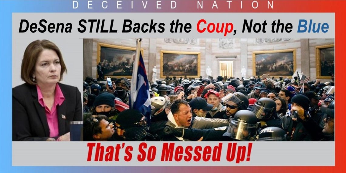 Town Supervisor DeSena lies about respecting the police  –  she STILL refuses to condemn the release of convicted J6 criminals.